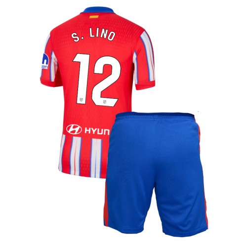 Fotbalové Dres Atletico Madrid Samuel Lino #12 Dětské Domácí 2024-25 Krátký Rukáv (+ trenýrky)